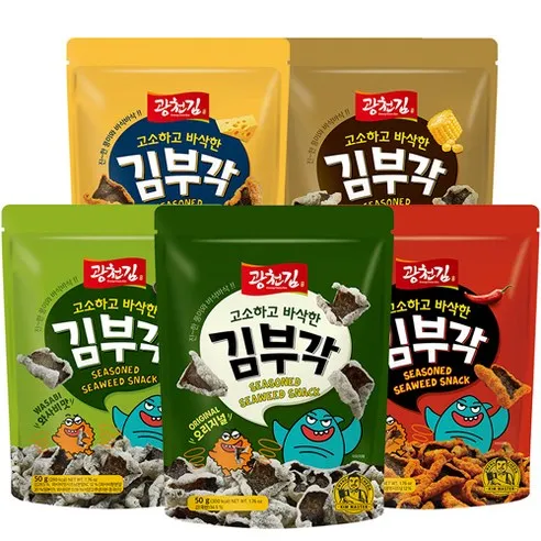 광천김 고소하고 바삭한 김부각 50g x 5종 세트, 50g, 1세트