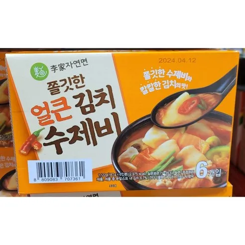 이가자연면 쫄깃한 얼큰 김치수제비 187g x 6, 187g, 6개