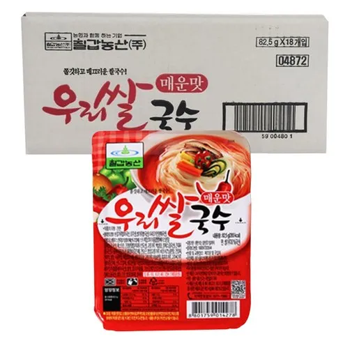 칠갑농산 우리쌀국수 매운맛, 82.5g, 18개