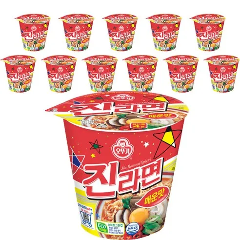 오뚜기 진라면 매운맛 컵 65g, 12개