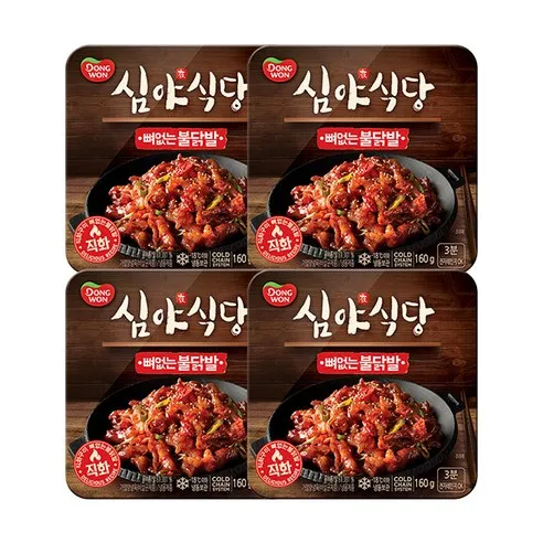 동원 심야식당 뼈없는불닭발, 160g, 4개