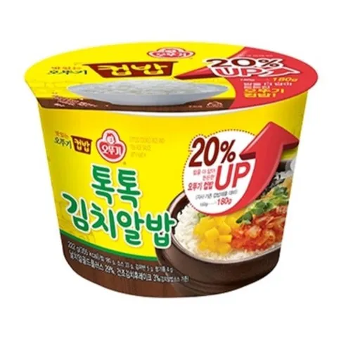 오뚜기 맛있는 컵밥 톡톡김치알밥, 222g, 12개