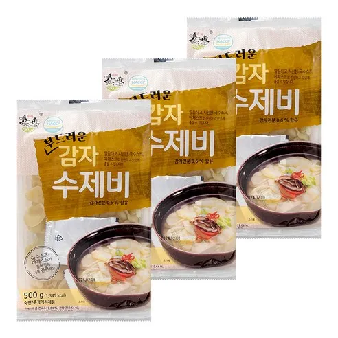 송학 감자 수제비 500g 3개 국수스프 야채스프 동봉