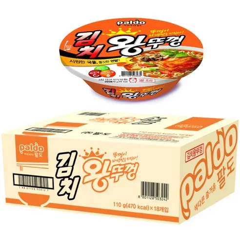 팔도 김치왕뚜껑 110g, 18개