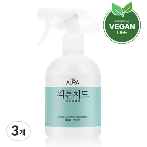 AURA 피톤치드 탈취제 숲속향, 500ml, 3개