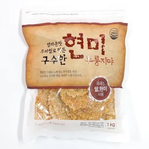 엄마손맛 우리쌀로 만든 구수한 현미누룽지야, 1kg, 1개