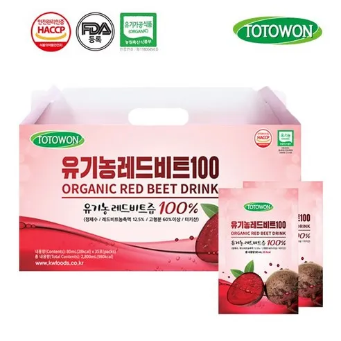 강원식품 유기농레드비트100 80mL 35포, 80ml, 70개