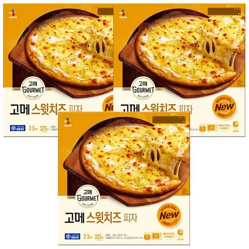 [KT알파쇼핑][CJ] 고메 스윗치즈피자 325G X3개, 325g, 3개