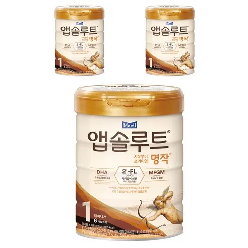 앱솔루트 프리미엄 명작 분유 1단계, 800g, 3개