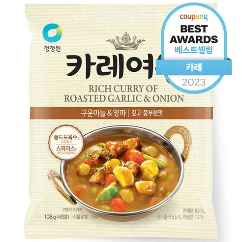 청정원 카레여왕 구운마늘&양파, 108g, 1개