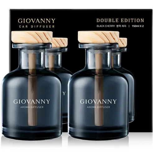 GIOVANNY 차량용 디퓨저 150ml 세트, 블랙체리, 2개