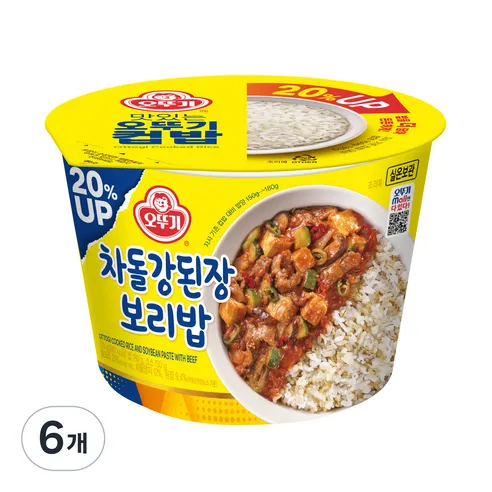 오뚜기 차돌 강된장 보리밥 컵밥, 310g, 6개