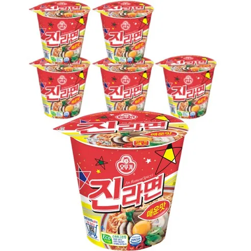 오뚜기 진라면 매운맛 컵 65g, 6개