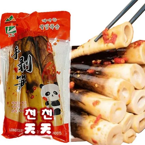 [수연중국식품]죽순 유피 절임죽순 먹방 껍질있는 죽순 매운맛 500g 1봉, 500g, 1개