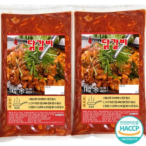 충청식품 불티나 닭갈비1kg 2개 4개 6개, 1kg, 2개