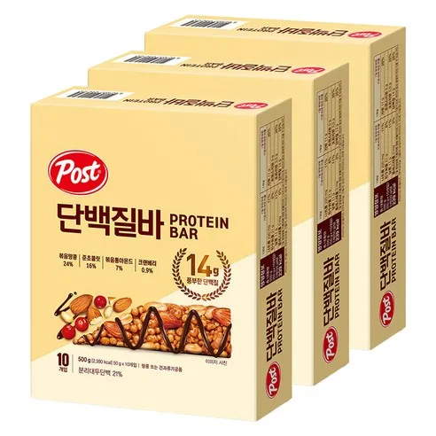 포스트 단백질바, 500g, 3개