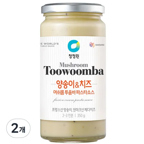 청정원 머쉬룸투움바 파스타소스, 350g, 2개