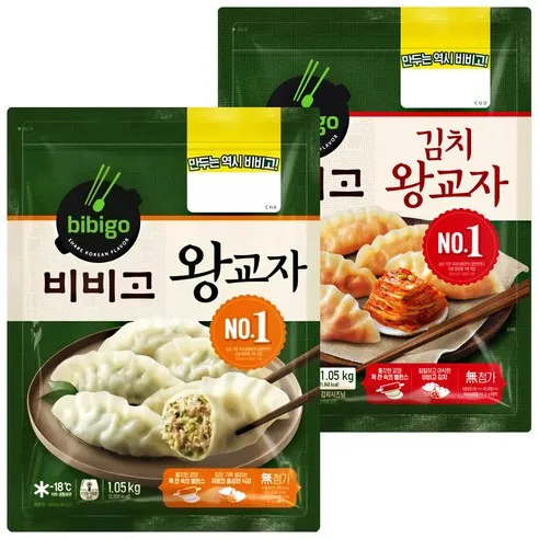 CJ 비비고 왕교자만두1050g+김치왕교자1050g