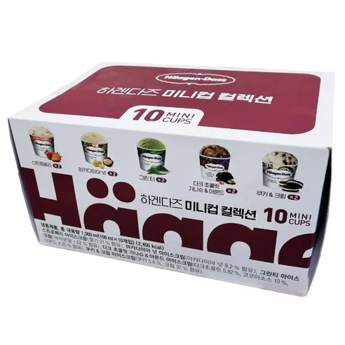 코스트코 하겐다즈 미니컵 컬렉션 아이스크림 100ml x 10개 / 아이스박스 포장 발송, 100ml, 100g, 1개